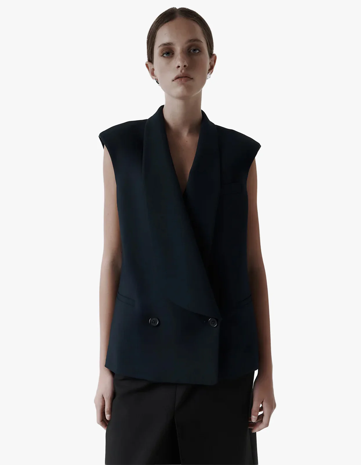 Long Lapel Vest - Navy